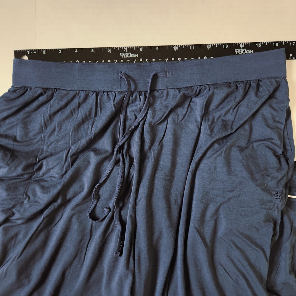 Cozy Earth Blue Bamboo Pajama Pants Tall XXL Wide Leg Lounge Drawstring Pockets - Picture 7 of 9